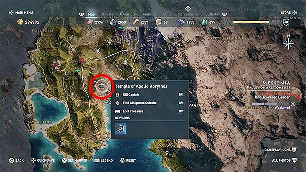 Assassins creed odyssey карта к лире аполлона