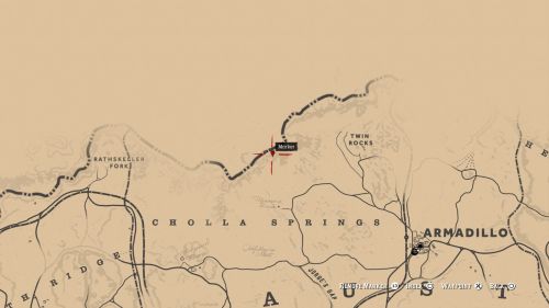 Расположение сундука с револьвером