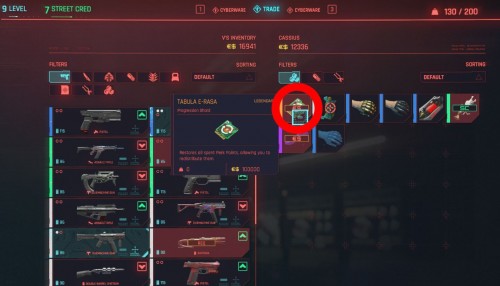 Как сбросить навыки и умения в Cyberpunk 2077