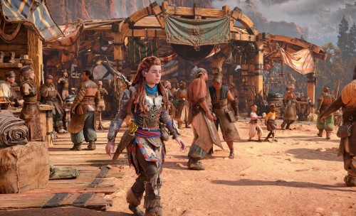 На новых скриншотах Horizon Forbidden West показано людское поселение и таверна