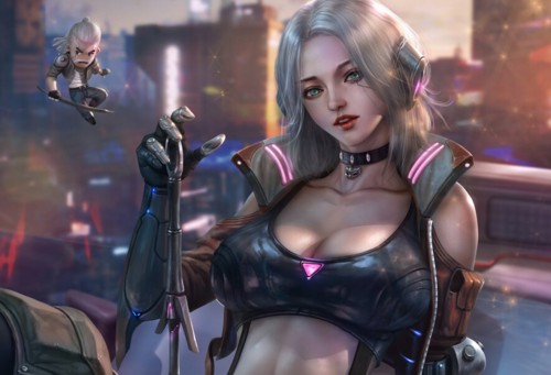 Энтузиаст показал самодельную фигурку полуобнаженной Цири в стиле Cyberpunk 2077