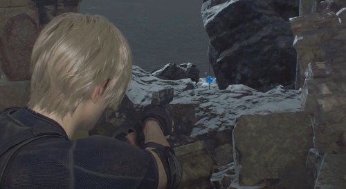 Уничтожьте синие медальоны 6 в Resident Evil 4: где найти в Руинах около утеса