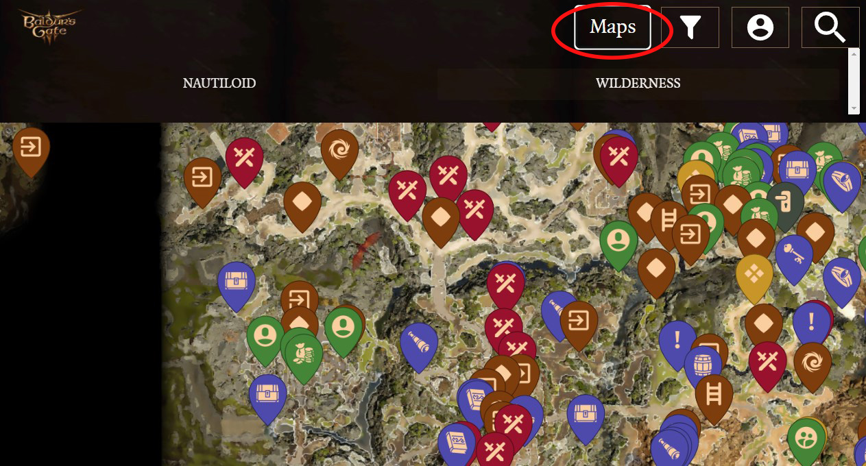 Интерактивная карта Baldurs Gate 3