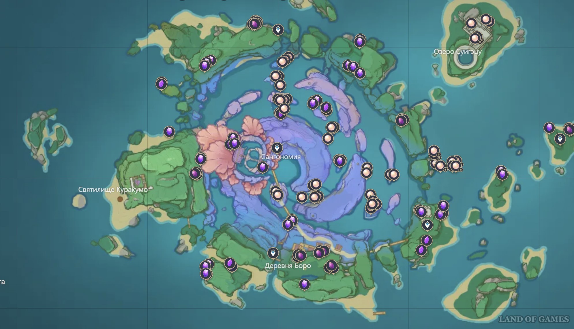 Карта колокольчиков геншин