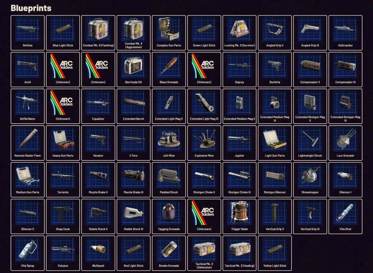 Все чертежи в ARC Raiders: где искать рецепты и какие бывают