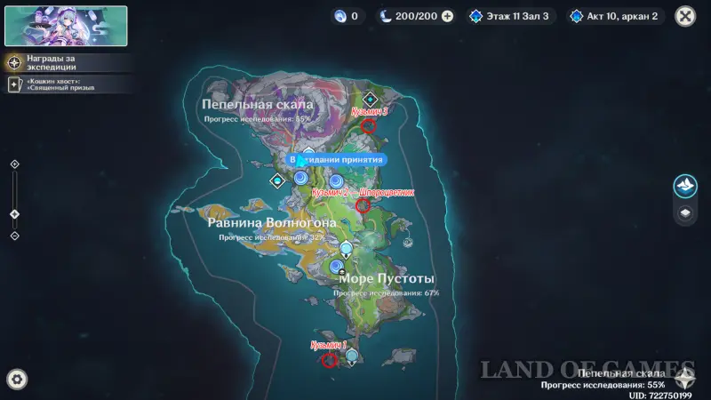 Последовательность мест встречи